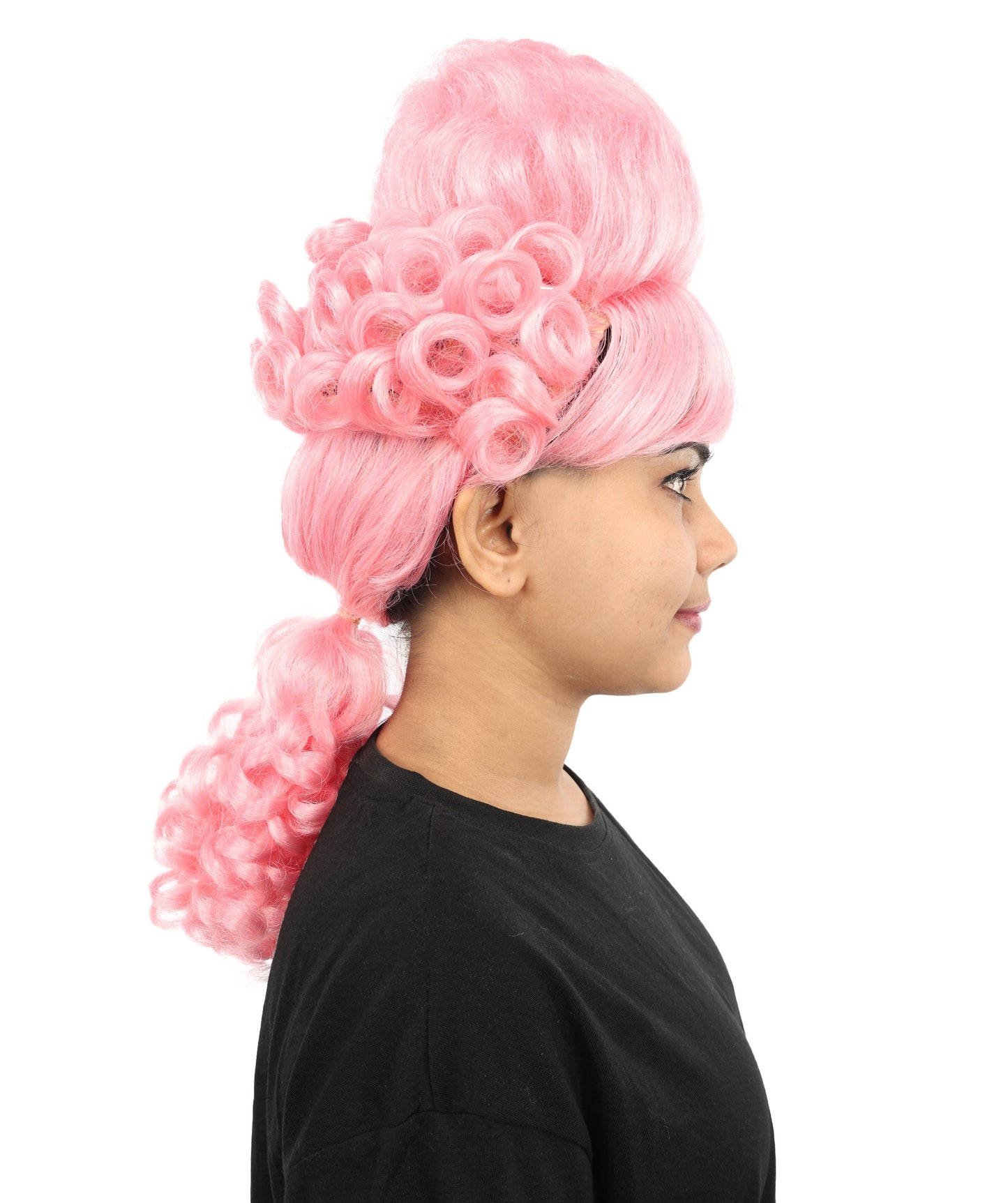 HPO Women's Light Pink Rococo Wig | Elegant 18th Century Style Synthetic Hairpiece | Cosplay,  Parties, Stage Performances & Photoshoots