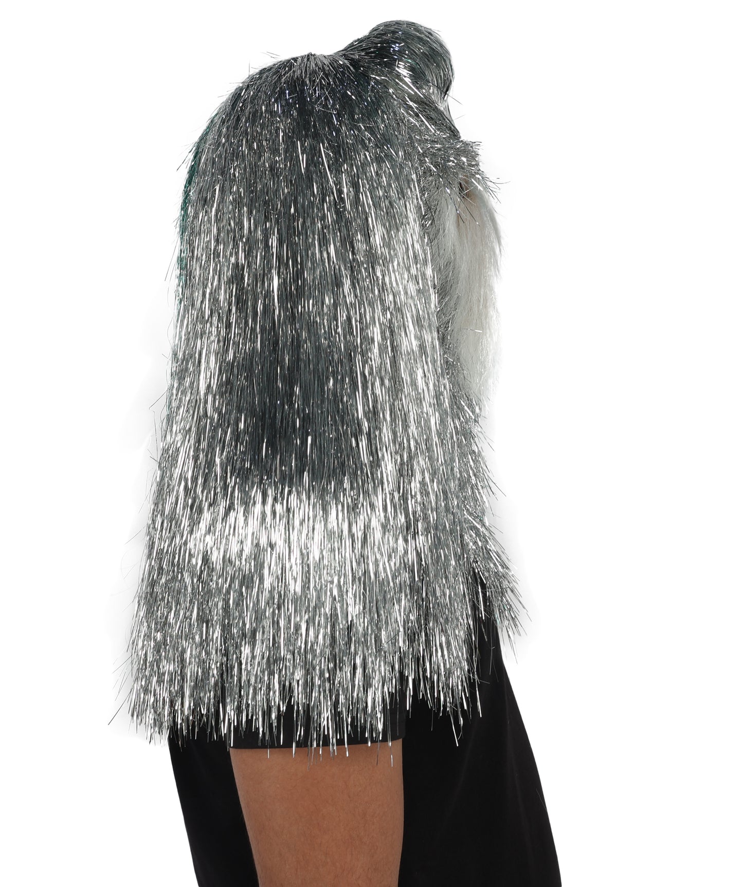 HPO Unisex Tinsel Hairy Two-Part Costume, Bundle & Mask Set | Full-Body Suit & Matching Mask | Long Hair Funny Costume for Halloween, Performers, Cosplay & Mascots