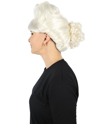HPO Women's Bun Style 50s Housewife Multiple Wig | Halloween and Cosplay Wig | Flame-retardant Synthetic Fiber