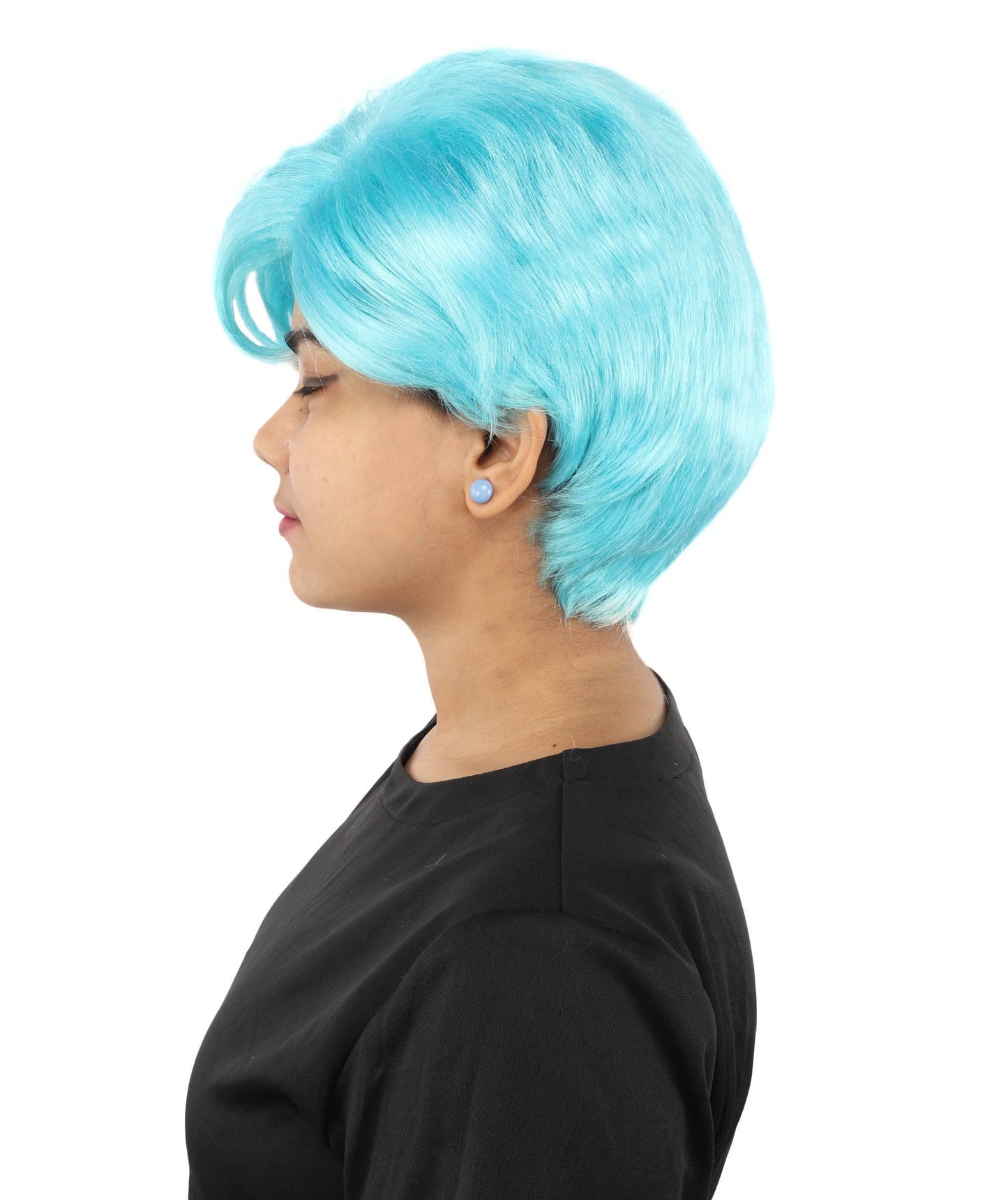 HPO Adult Women’s Short Black Wig | 10 Inch, Sleek and Smooth Bob Hairpiece | Ideal for Cosplay, Costume, and Themed Events