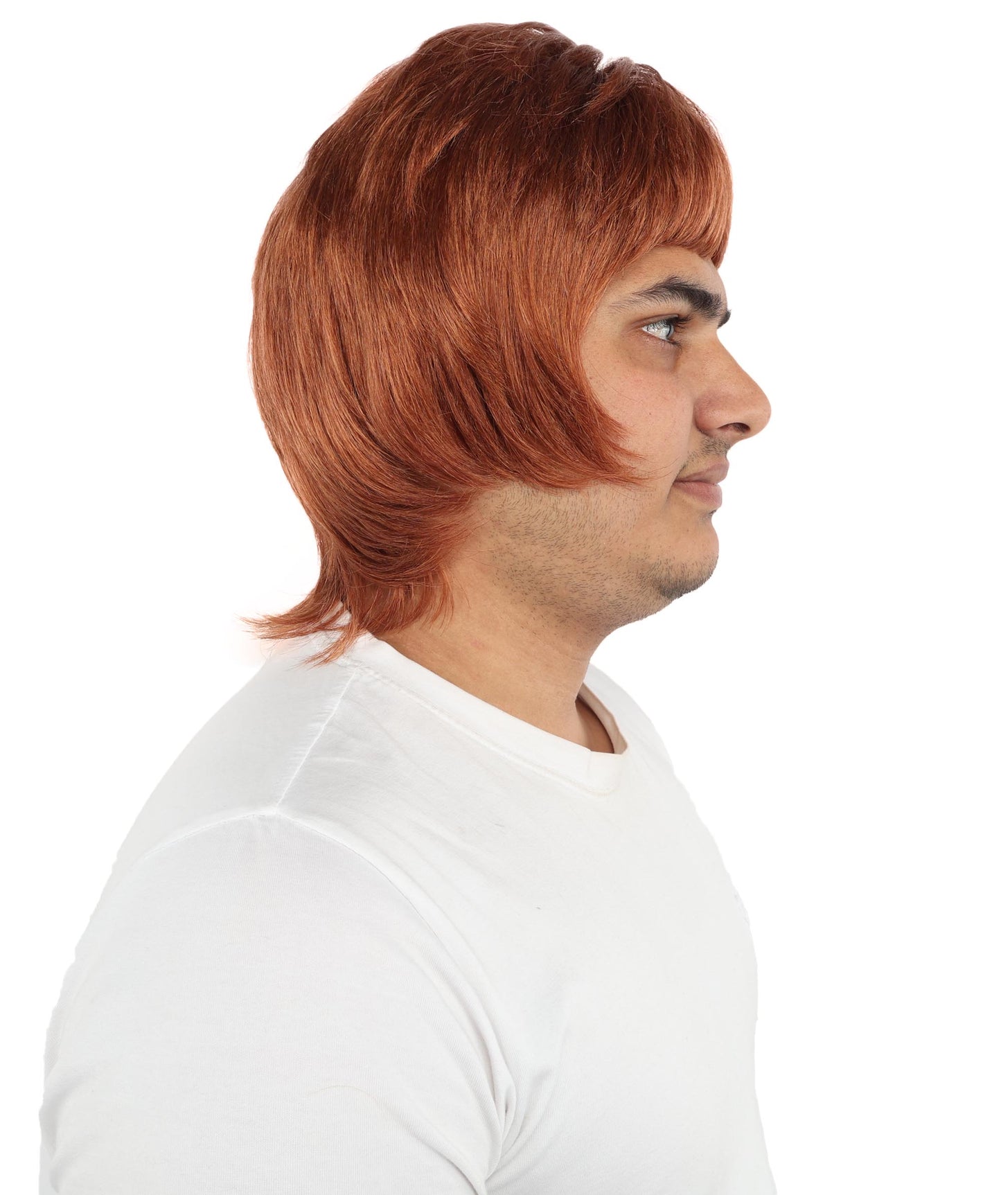 HPO Men's 90s Rocker Layered Wig – Auburn With Strawberry Blonde Mixed Hair with Britpop Inspired Look | Perfect for Cosplay, Themed Parties, and Fan Gatherings