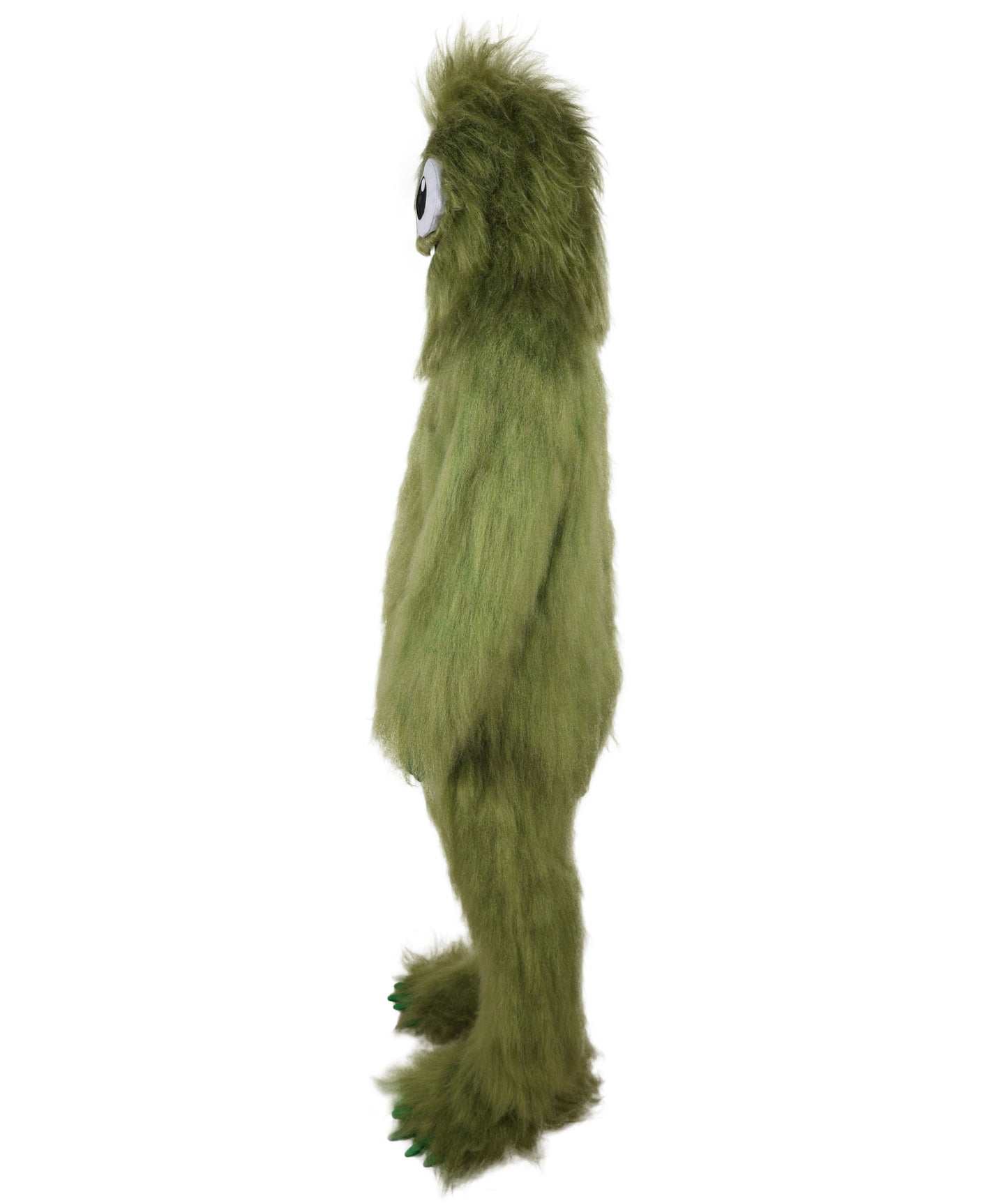 HPO Adult Unisex Olive Green Monster Soft Furry Full Costume, Bundel Set with Mask | Cosplay Mask | Flame-retardant Synthetic Fabric