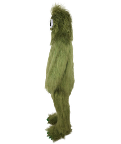 HPO Adult Unisex Olive Green Monster Soft Furry Full Costume, Bundel Set with Mask | Cosplay Mask | Flame-retardant Synthetic Fabric