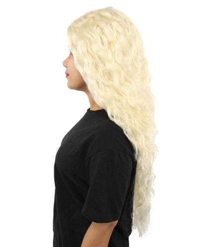 Adult Women's Extra Long Blonde Anime Witch Wig | Wavy Synthetic Hair with Layered Curls | Fantasy Hairpiece for Halloween, Cosplay & Theme Events