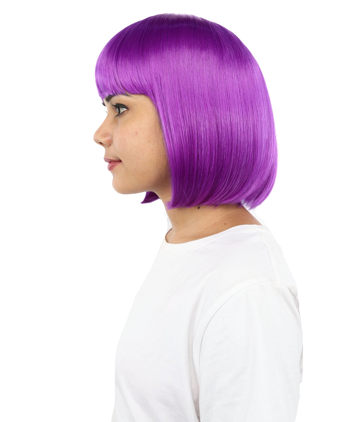 Adult Women’s Medium Bob Wig with Bangs – Layered Hairstyle with Soft Synthetic Fibers & Smooth Texture With Standard Cap | Stylish Hairpiece for Cosplay, Parties & Photo Shoots | Multicolor Options