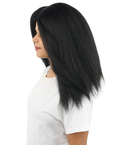 HPO Adult Women's Long Rounded Cartoon Hair Wig | Multiple Color Options | Bubble Bob, Deep Side Part, Heat Friendly Synthetic Strands & Breathable Net | Fancy Dress, Stage Show, Animated Character Events, Halloween & Festival