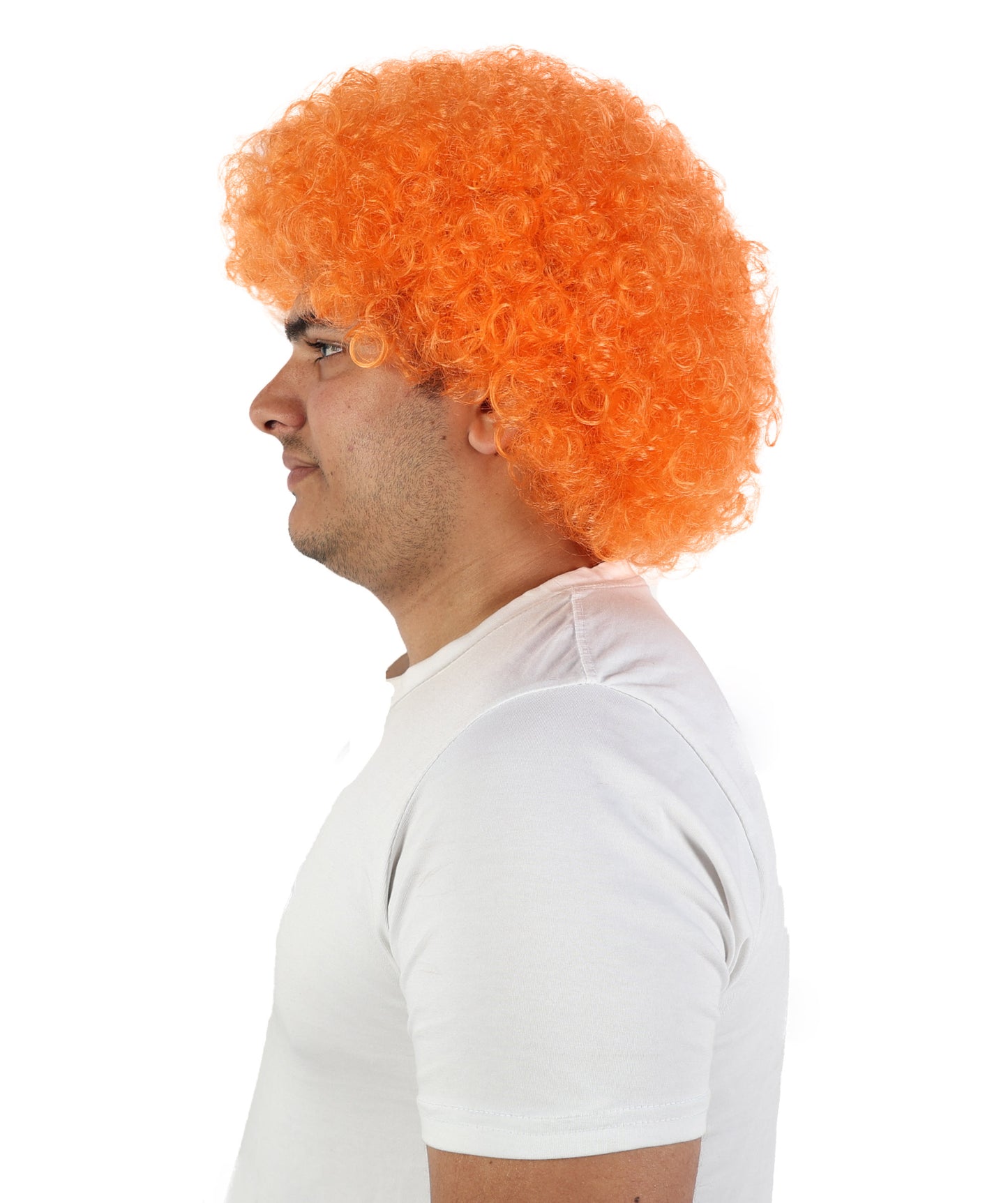 HPO Men's Multi-Color Options Curly Clown Wig | Flame-Retardant Synthetic Fiber and Standard Cap | Ideal for Parties, Cosplay, and Themed Events
