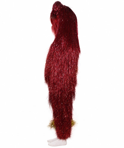 HPO Teen Extreme Hairy Two Part Costume Bundle & Mask Set - Full-Body Hair Suit Extra-Long Costume Wig for Halloween, Cosplay & Parties - Multiple Color Options