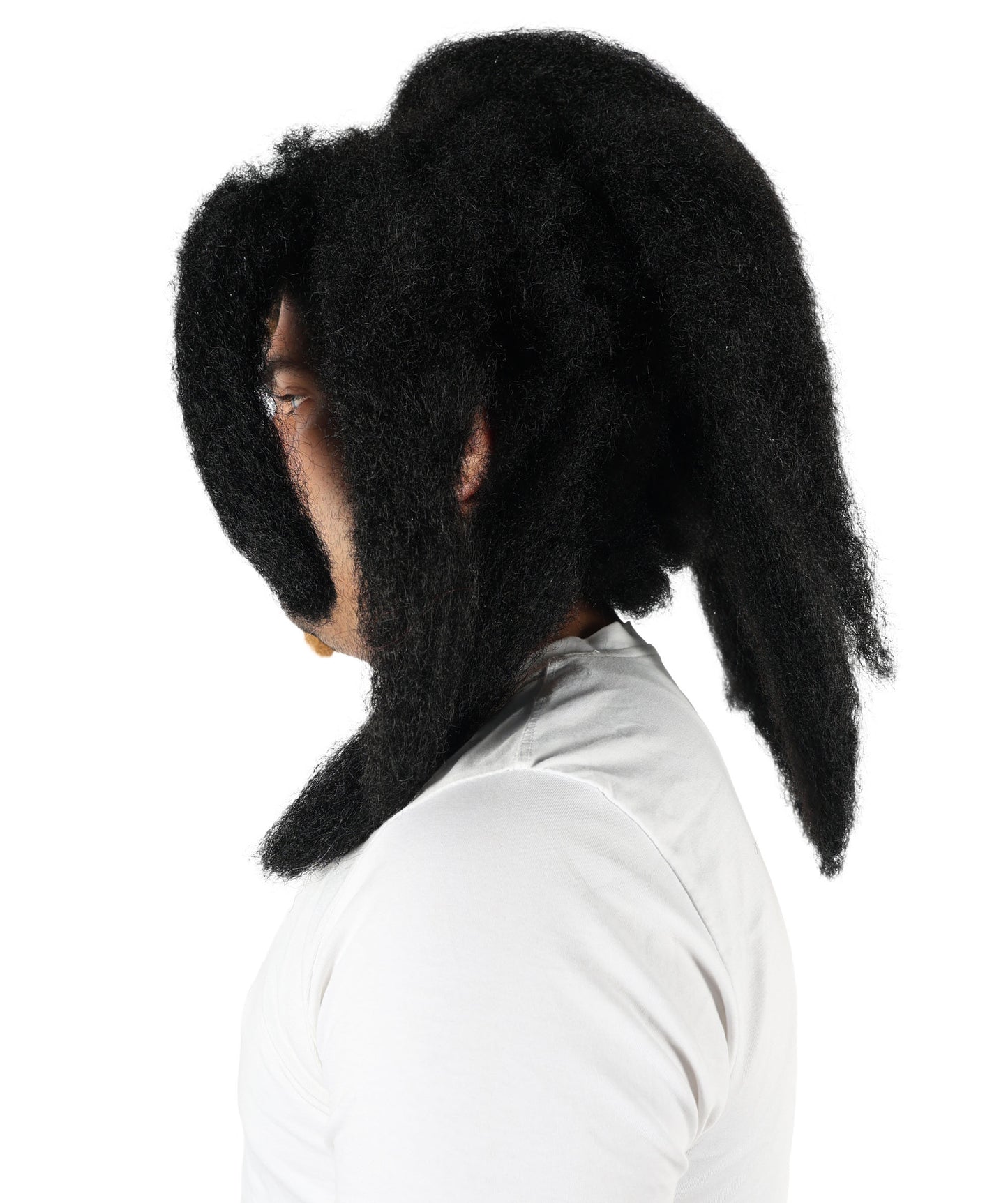 HPO Unisex Shoulder-Length Black and Brown Dreadlock Wig | Flame-retardant Synthetic Fiber | Lightweight Capless Design for Halloween and Party