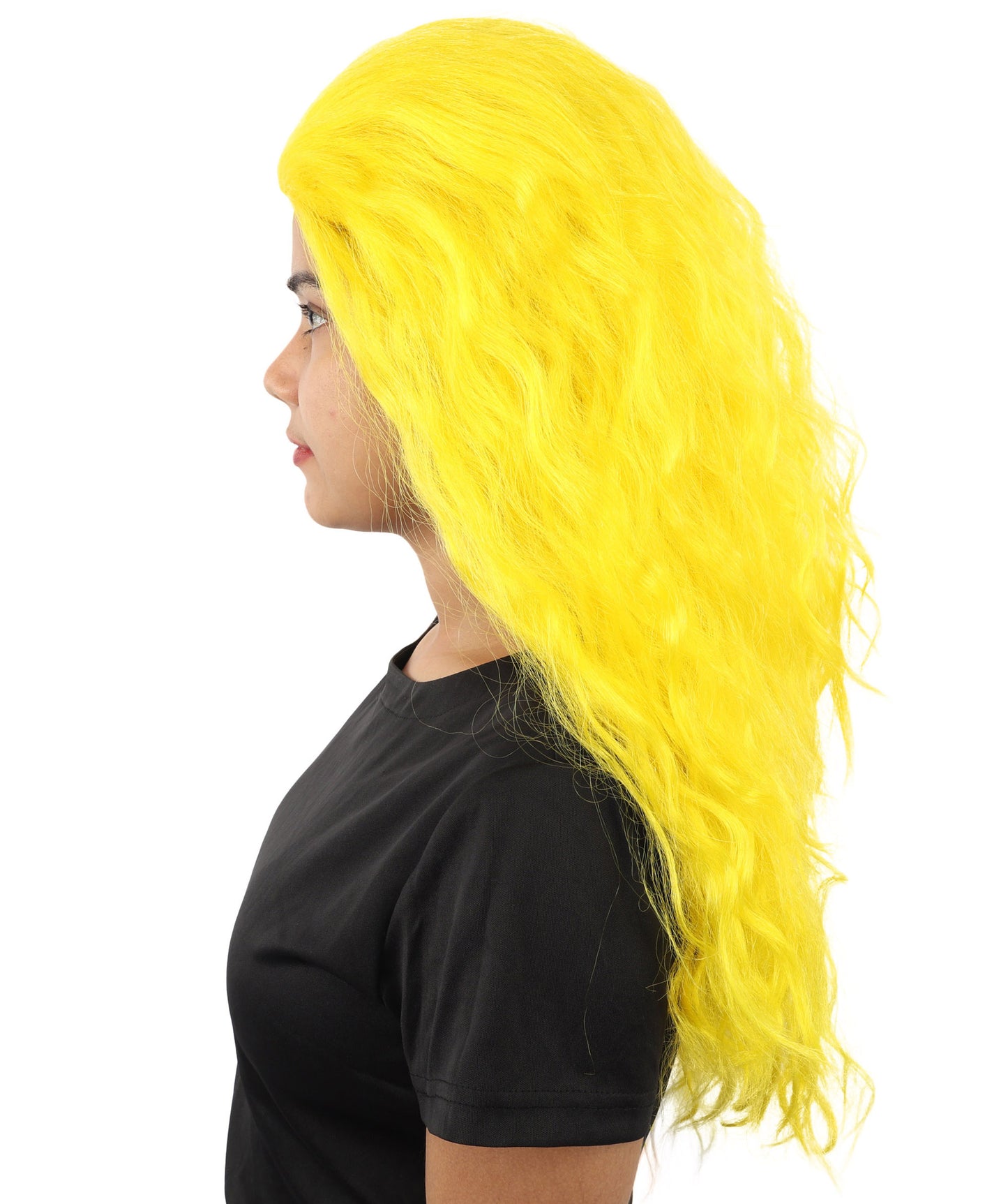 HPO Women’s Pink Long Wavy Wig | 25 Inch Long Hair with Capless Cap Design | Ideal for Playful at Halloween Cosplay, and Themed Parties