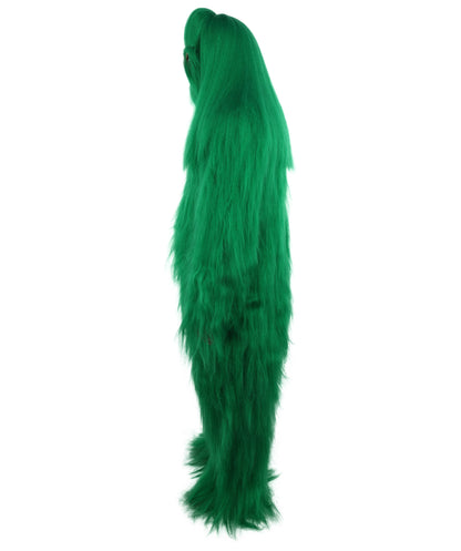 HPO Unisex Extreme Hairy Person Costume, Mask and Bundle - Full-Body Hair Suit Extra-Long Ash Brown Costume Wig for Halloween, Cosplay & Parties