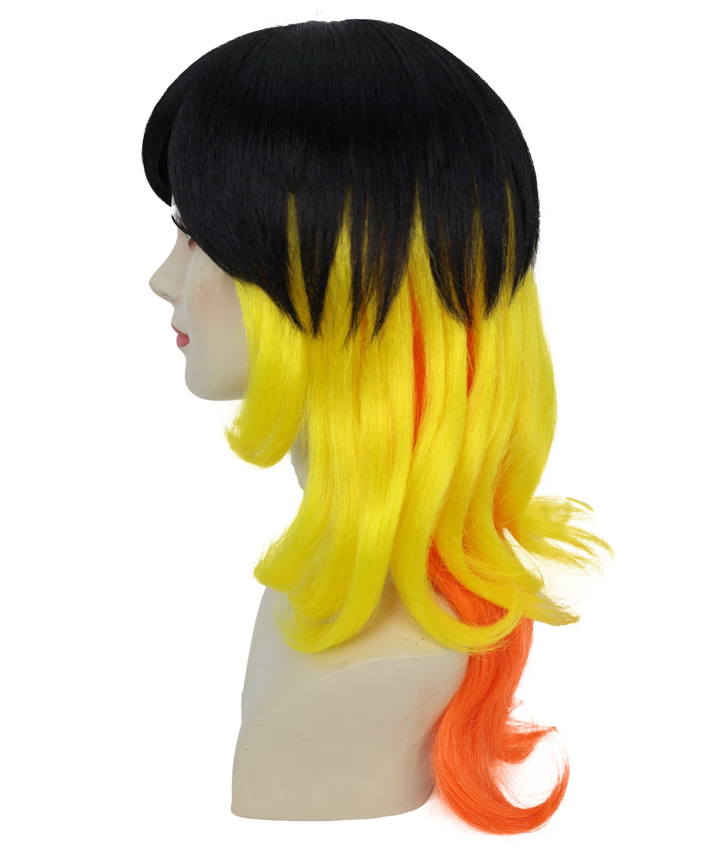 Women’s Multicolor Wig | Long Wavy Halloween & Carnival Costume Hair | Ideal for Halloween | Breathable Capless Cap