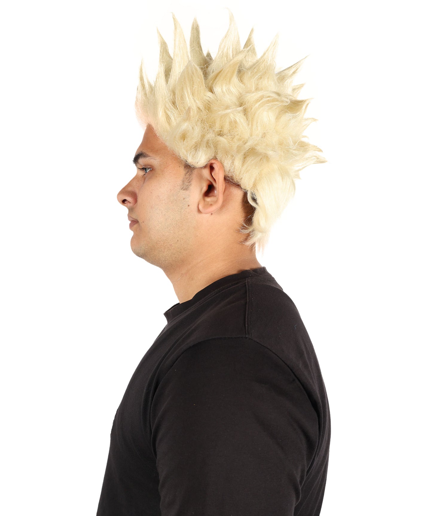 HPO Men’s Anime Young Ninja Nine Tail Yellow Blonde Spiky Wig