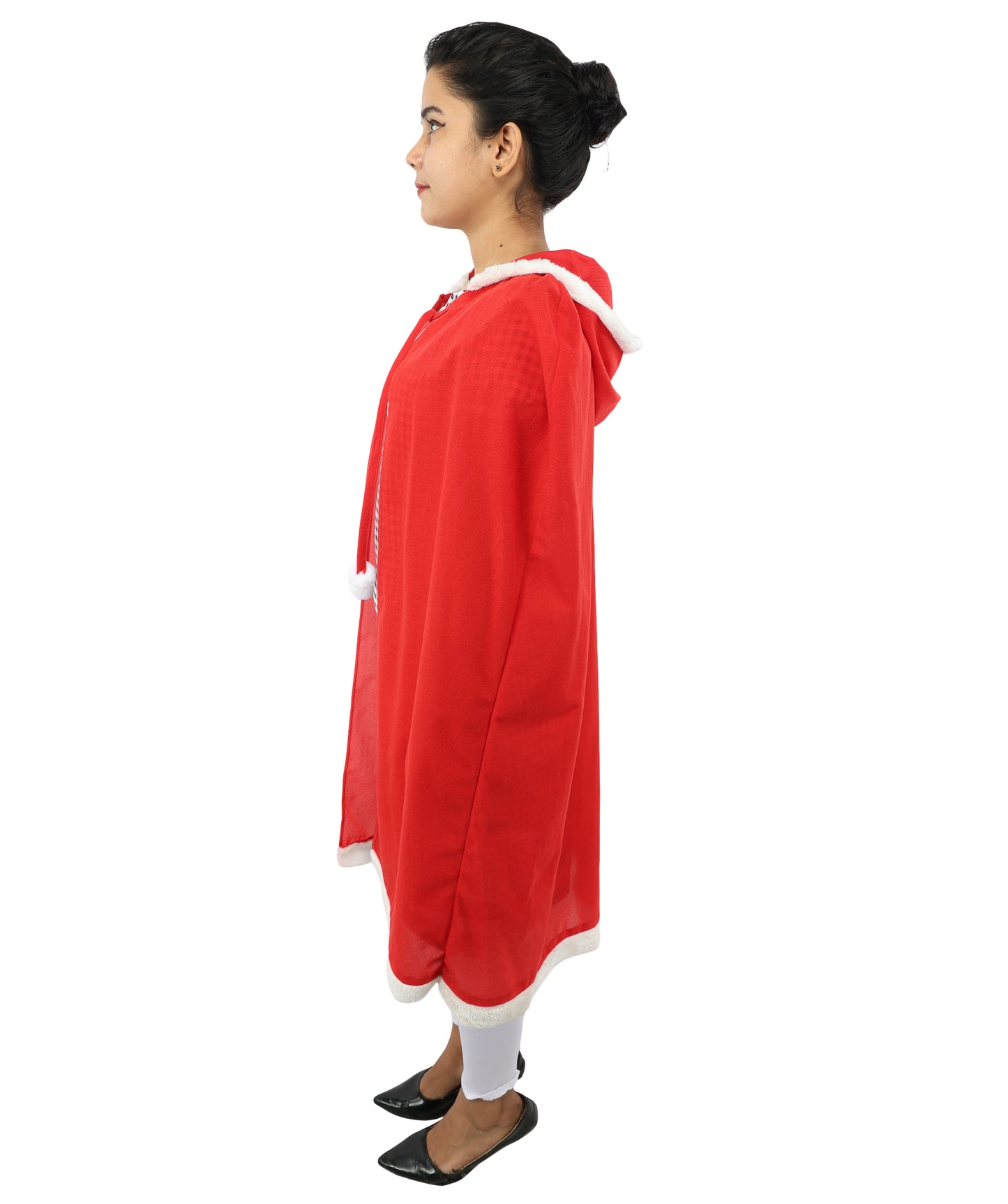 Whimsical Holiday Character Costume | Women’s Multicolor Dress with Faux Fur Trim, Cape & Accessories | Christmas Parties, Theater, Cosplay & Roleplay