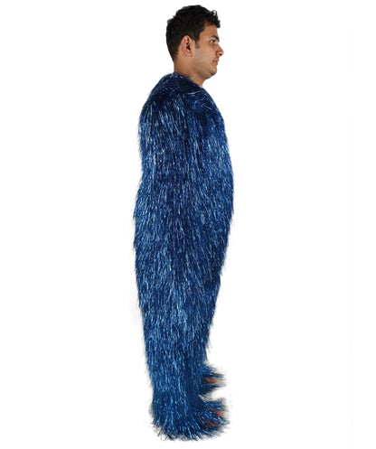 HPO Unisex Teen Extreme Tinsel Hairy Person Costume Bundle & Mask Set - Full-Body Tinsel Hair Suit Extra-Long Costume Wig for Halloween, Cosplay & Parties - Multiple Color Options