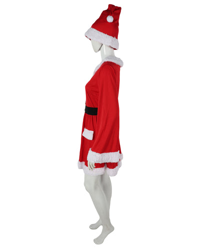HPO Adult Women’s Inflatable Santa Dress Costume with Hat | Fun Holiday Party Outfit