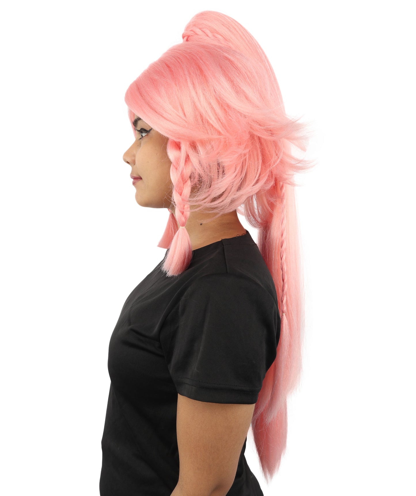 HPO Adult Women's Alien Nature Spirit Hair | Multiple Color Options | Soft Textured Bob with Beaded Braids, Heat Resistant Synthetic Fiber & Breathable Mesh | Halloween, Fantasy Roleplay, Themed Party, Theater & Carnival