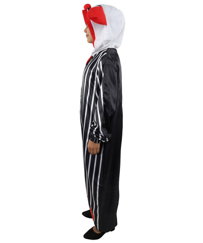 HPO Women's Classic Clown Style Costume – Multicolor & Striped Full Body Jumpsuit | Halloween Theme, Party Outfit & Cosplay Wear