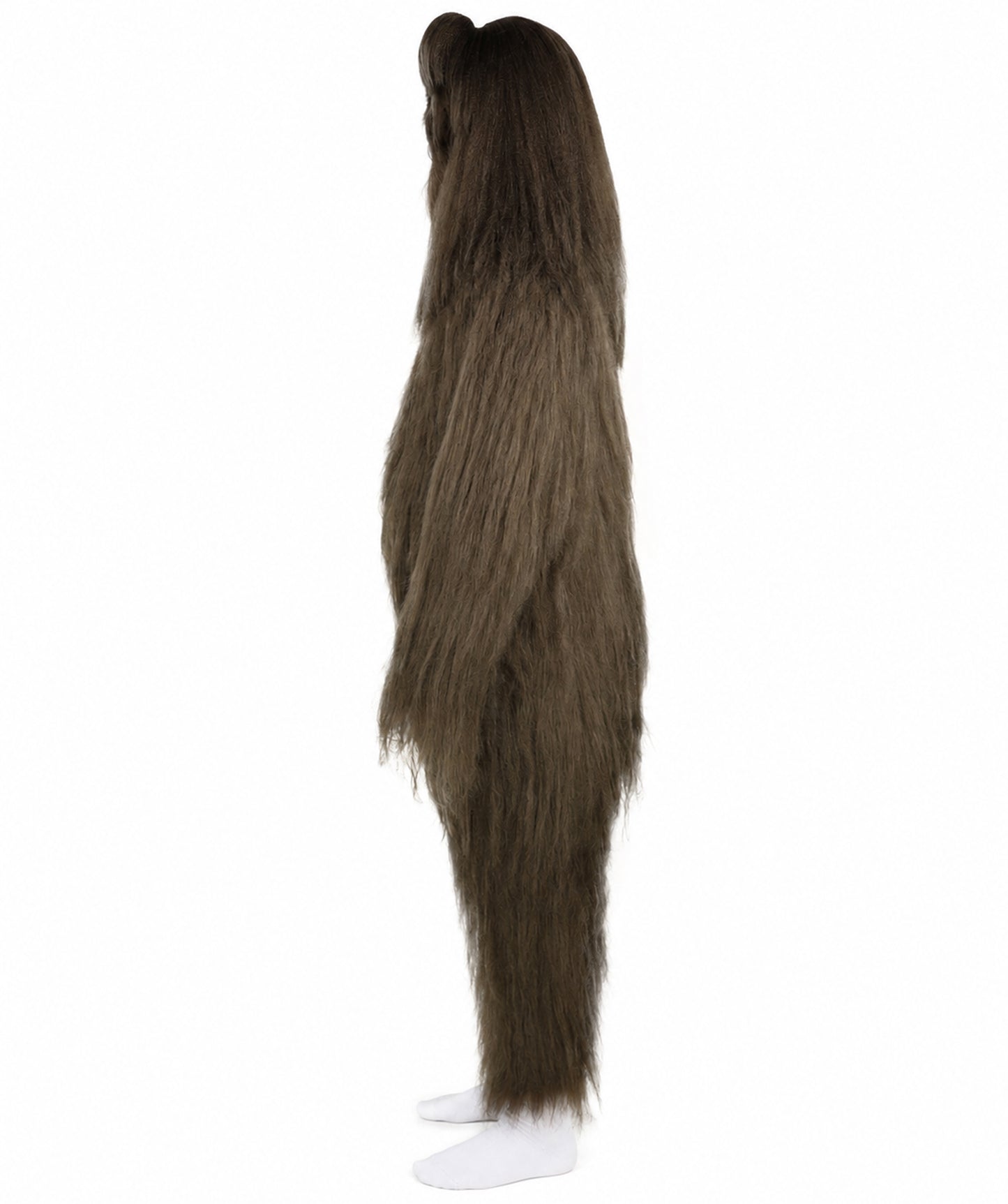 HPO Unisex Extreme Hairy Person Costume, Mask and Bundle - Full-Body Hair Suit Extra-Long Ash Brown Costume Wig for Halloween, Cosplay & Parties