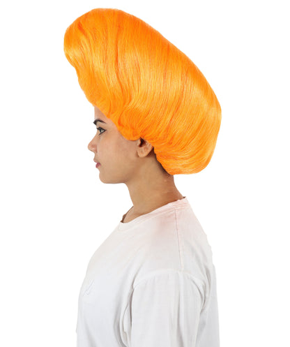 Women’s Supermodel Horn-shaped White Hair Updo Full Wig I Perfect for Halloween I Flame-retardant Synthetic Fiber