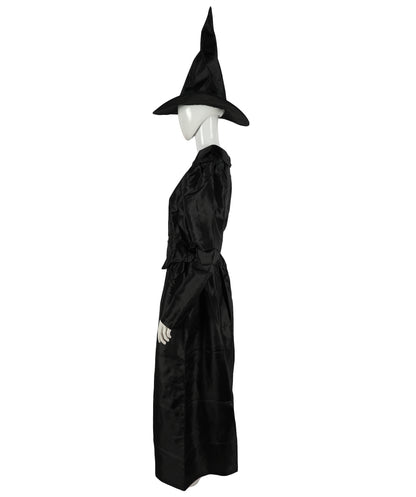 HPO Women’s Scary Black Witch Costume | Long  Dress with Pointed Hat | Ideal for Cosplay, Halloween, Stage, Roleplay & Themed Party Outfit