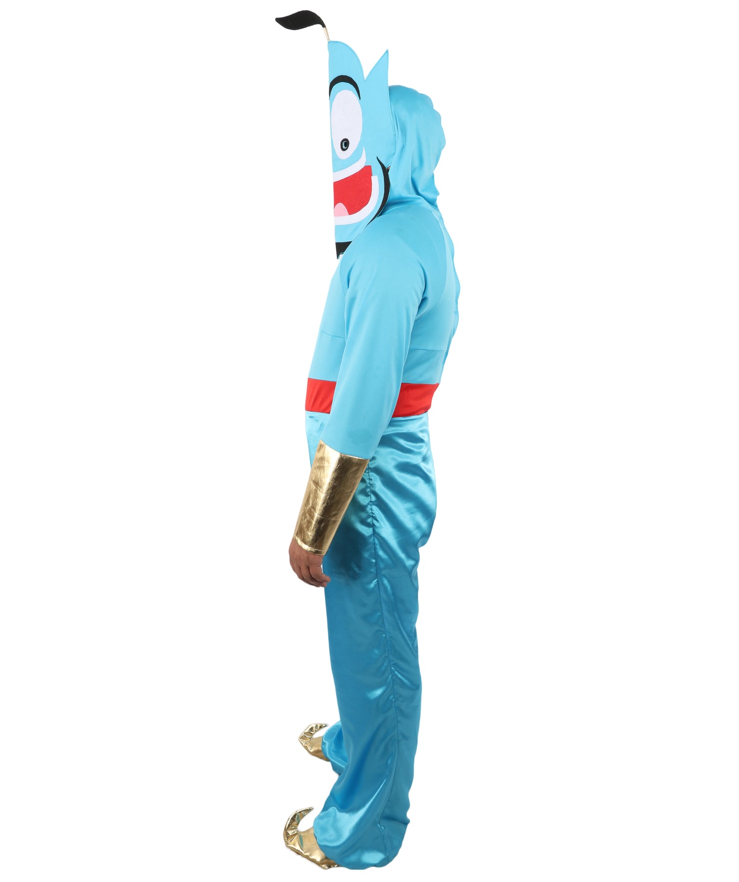 Blue Magical Spirit Costume with Pants, Vest & Belt | Men’s Fantasy Genie-Inspired Outfit for Halloween, Cosplay, Parties & Stage