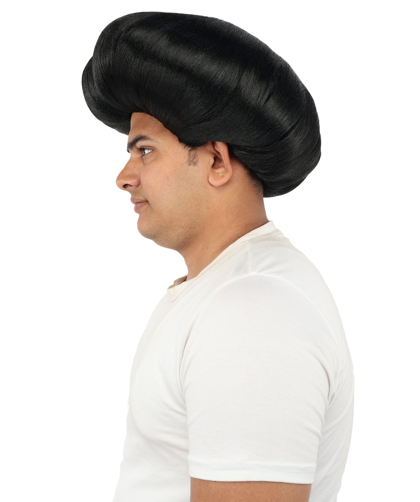 HPO Men's Mad Scientist Wig | High Volume White Vertical Hair with Faux Bald Cap Top & Structured Styling | Halloween Costume Party Theater Prop & Dress Up Accessory | Multicolor Options
