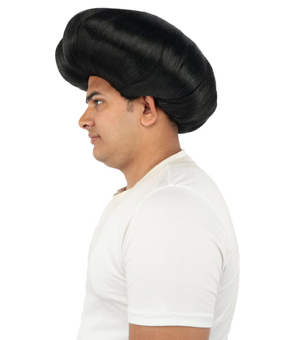 HPO Men's Mad Scientist Wig | High Volume White Vertical Hair with Faux Bald Cap Top & Structured Styling | Halloween Costume Party Theater Prop & Dress Up Accessory | Multicolor Options
