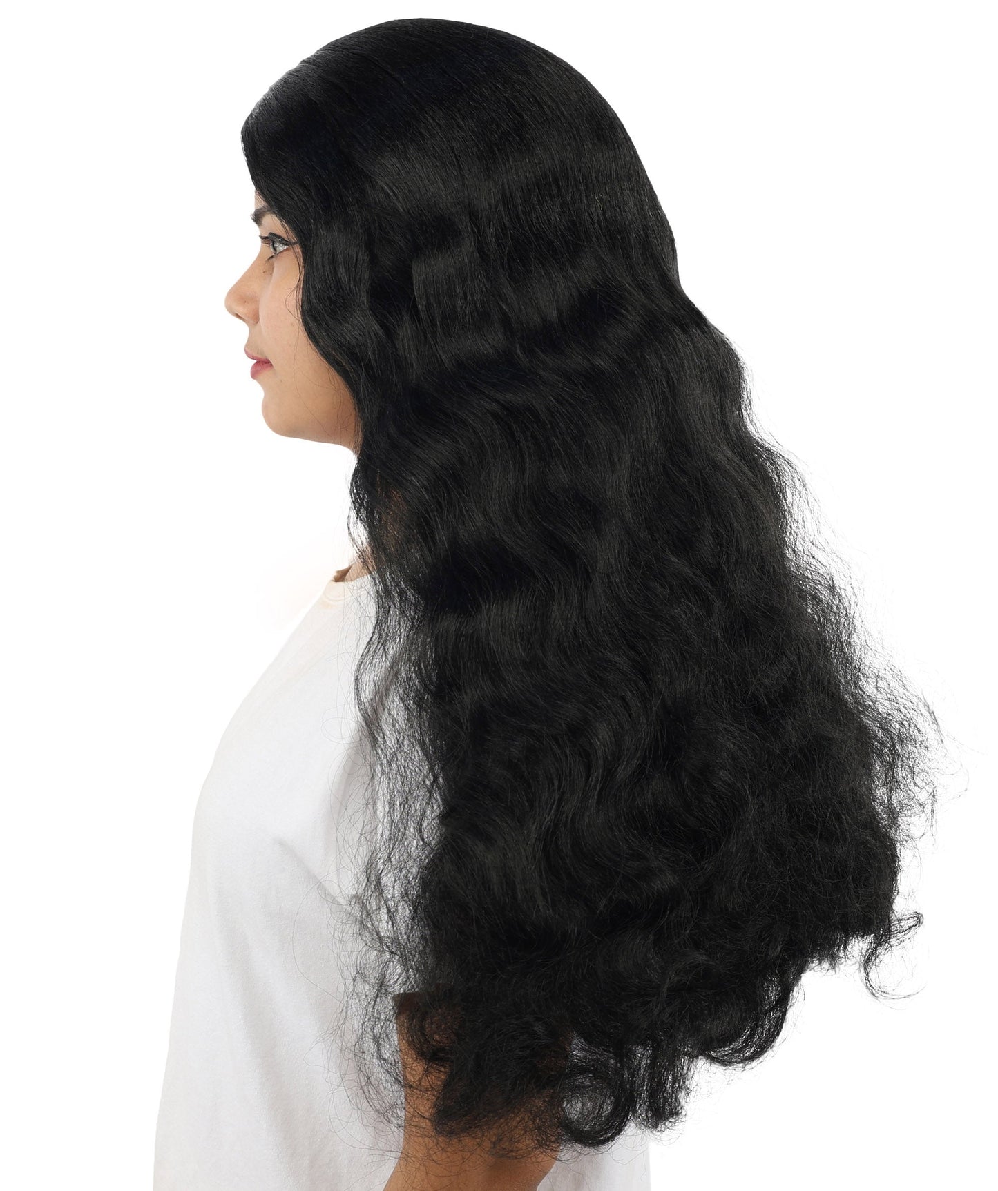 HPO Adult Women's Long Wavy Wig | Multiple Color Options | Center Parted Ginger Curls with Voluminous Ends, Heat Resistant Synthetic Fiber & Breathable Cap | Halloween, Teen Roleplay, Theater, Themed Party & Costume Events