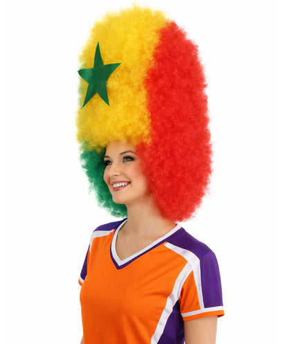 HPO Patriote Flag Sports Party Jumbo Multicolor Afro Wig I Flame-retardant Synthetic Fiber
