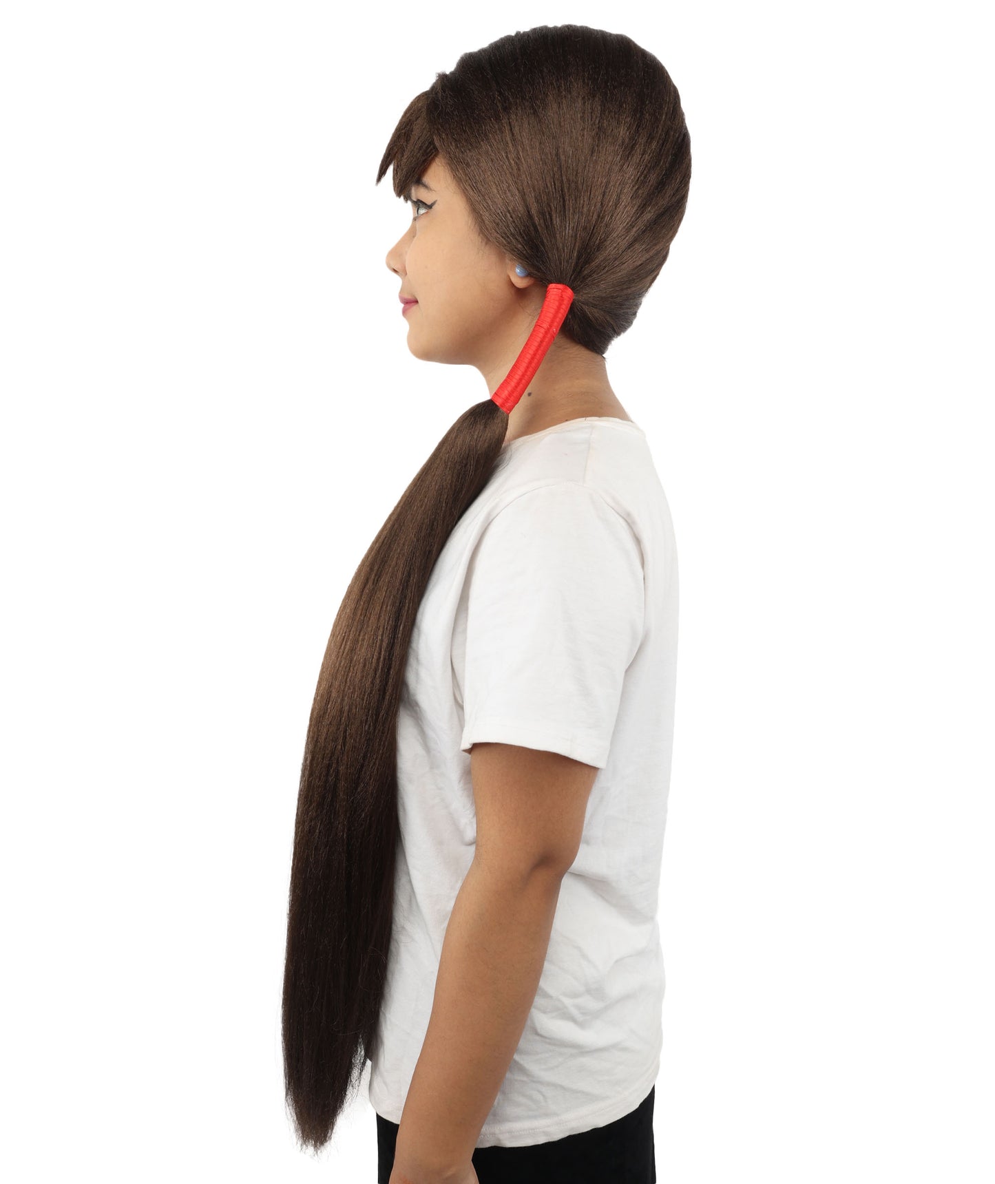 HPO Women's Extra Long Pigtail Wig | Multicolor Options | Floor Length Straight Twin Tails with Bangs, Heat Friendly Synthetic Fiber & Adjustable Cap | Halloween, Fairy Roleplay, Magical Girl Theme, Theater & Carnival
