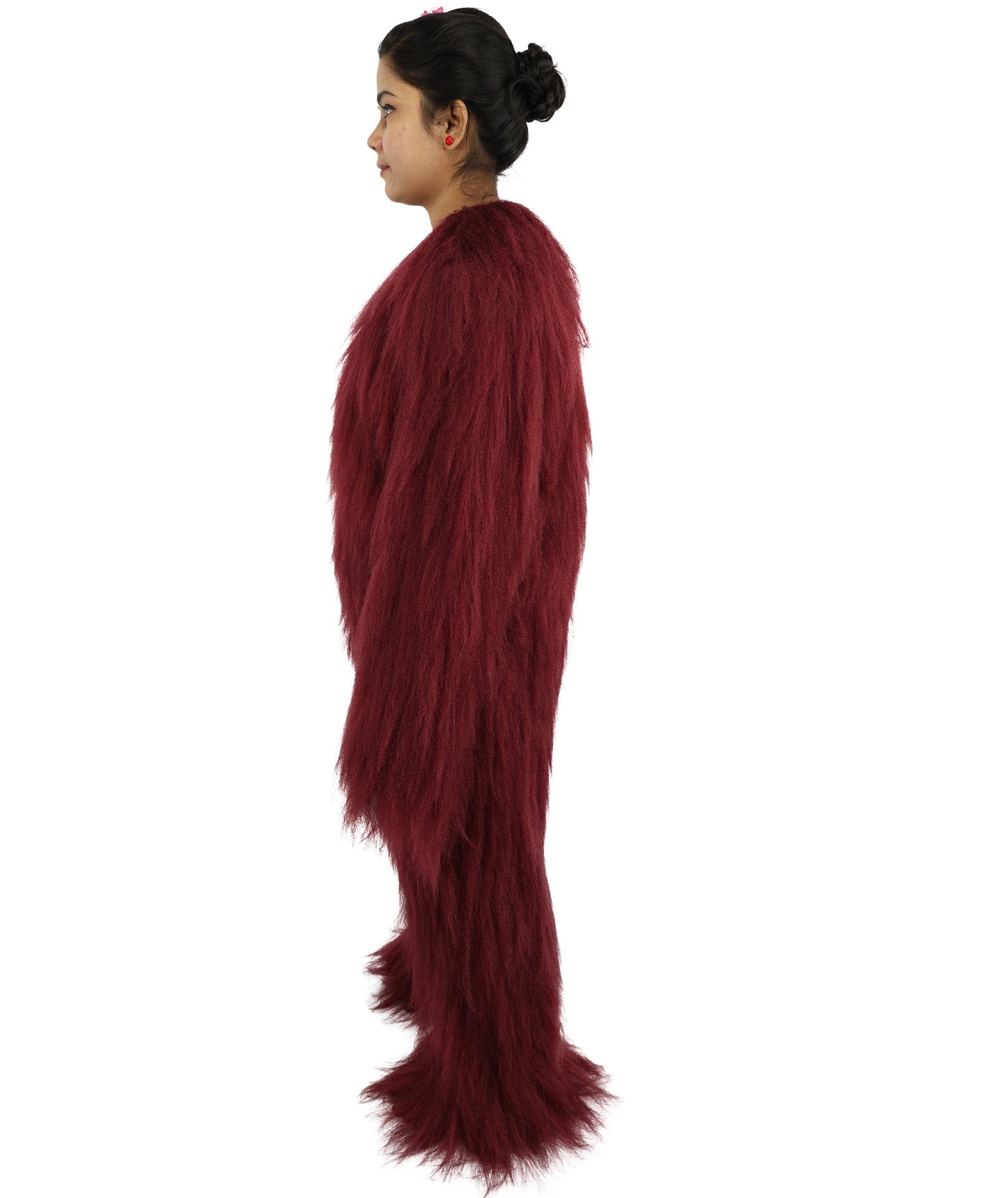 HPO Teen Extreme Hairy Person Costume Bundle & Mask Set - Full-Body Hair Suit Extra-Long Costume Wig for Halloween, Cosplay & Parties - Multiple Color Options