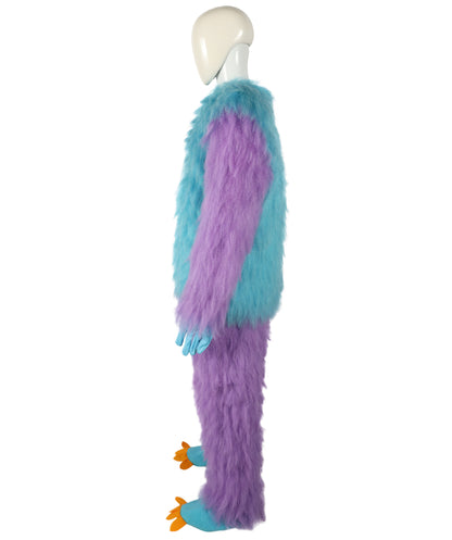 HPO Adult Unisex Furry Rainbow Monster Costume & Bundel Set with Mask | Perfect for Halloween| Flame-retardant Synthetic Fabric