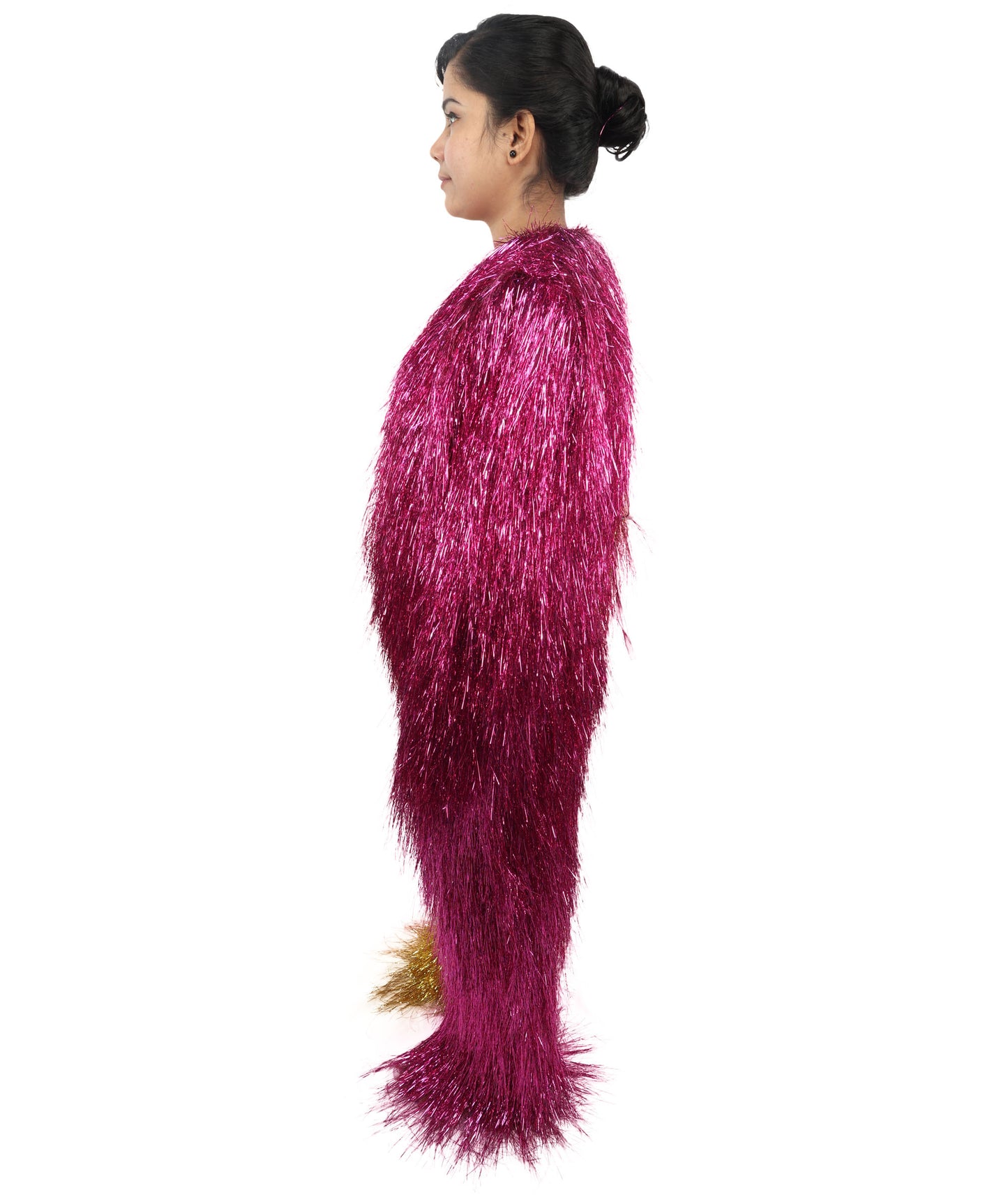 HPO Teen Extreme Hairy Two Part Costume Bundle & Mask Set - Full-Body Hair Suit Extra-Long Costume Wig for Halloween, Cosplay & Parties - Multiple Color Options