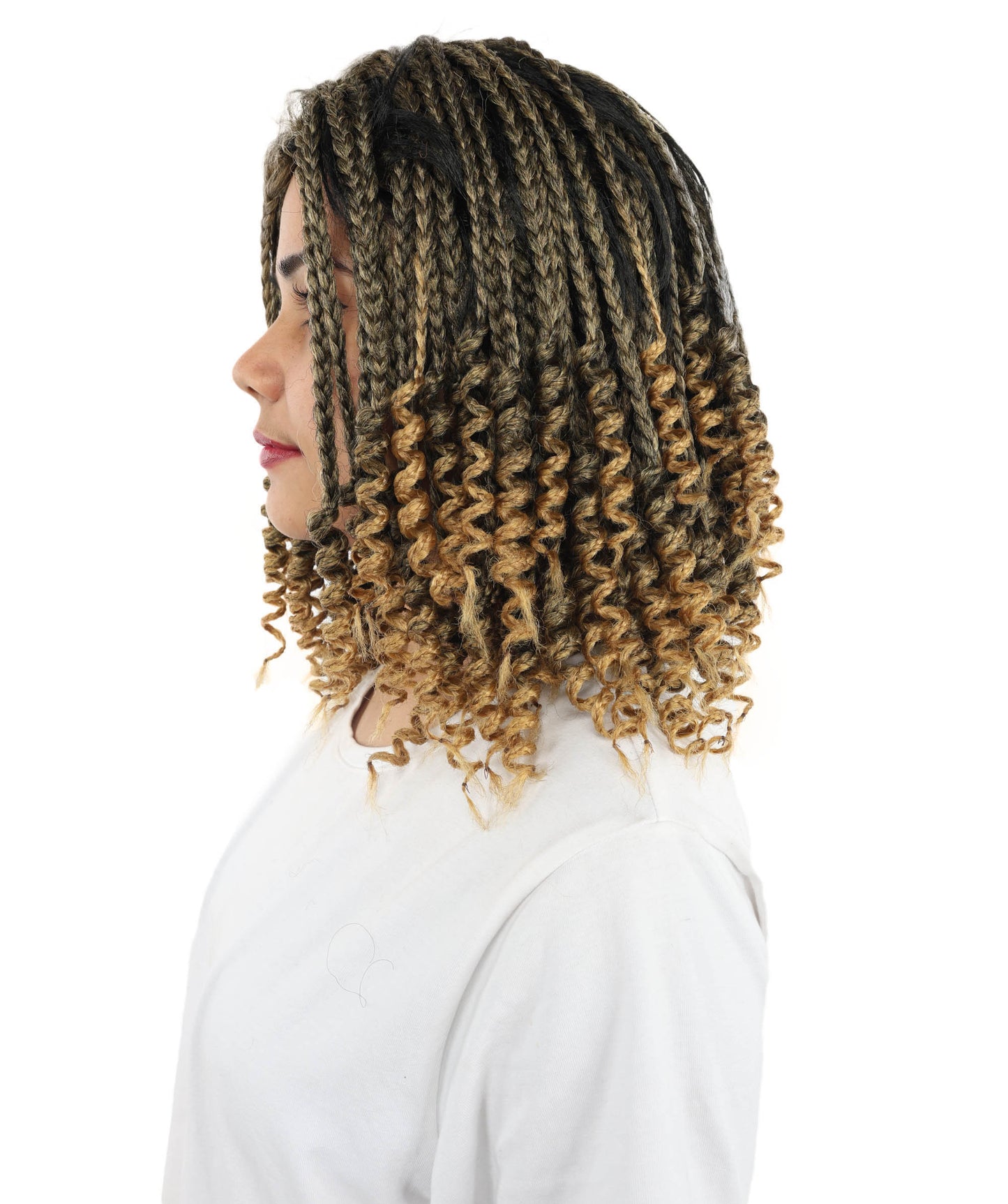 HPO Medium Braided Wig for Women | Natural-Look Synthetic Hair | Adjustable Breathable Cap for Cosplay, Halloween, Stage & Parties