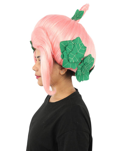 HPO Adult Women's Sculpted Pumpkin Show Wig | Multiple Color Options | Create of synthetic fiber, massive spherical updo with green leaf accents, breathable base | Halloween, theater, drag, performance, party, costume events