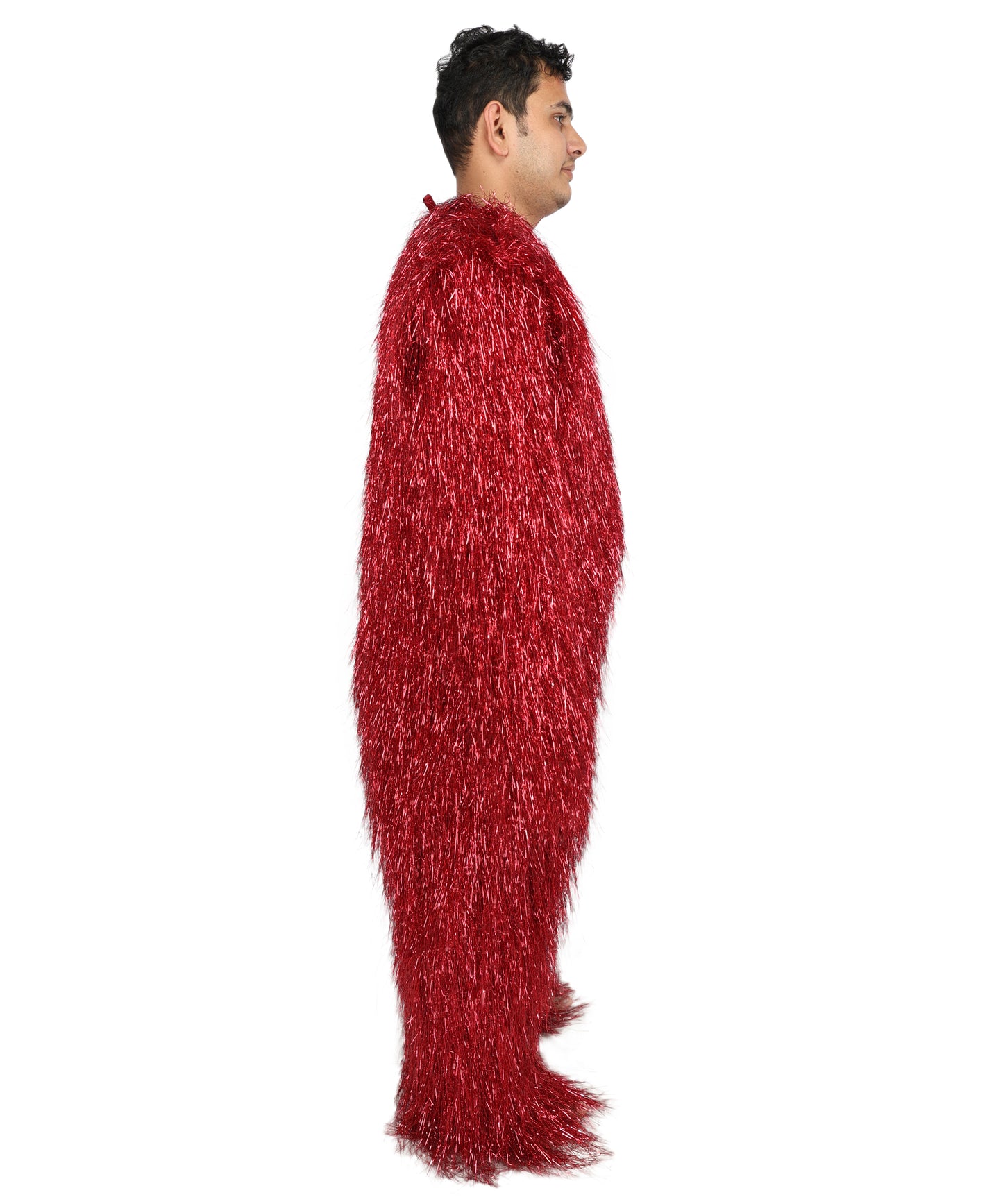 HPO Unisex Teen Extreme Tinsel Hairy Person Costume Bundle & Mask Set - Full-Body Tinsel Hair Suit Extra-Long Costume Wig for Halloween, Cosplay & Parties - Multiple Color Options