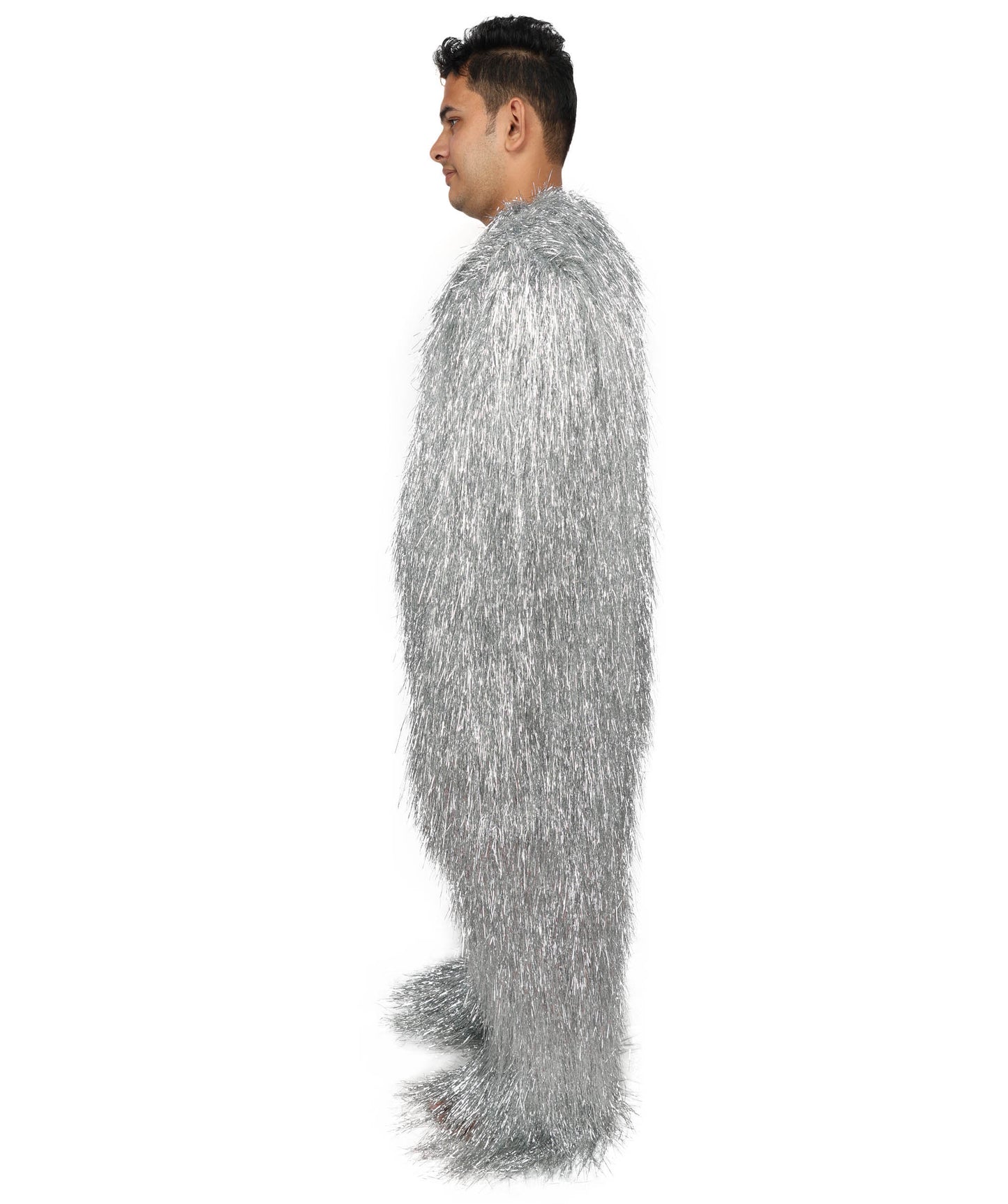 HPO UnisexTinsel Hairy Costume, Bundle & Mask Set | Full-Body Suit & Matching Mask | Long Hair Funny Costume for Halloween, Performers, Cosplay & Mascots | Multicolor Options