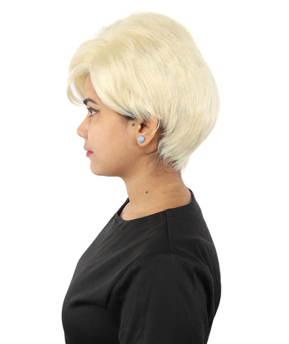 HPO Adult Women’s Short Black Wig | 10 Inch, Sleek and Smooth Bob Hairpiece | Ideal for Cosplay, Costume, and Themed Events