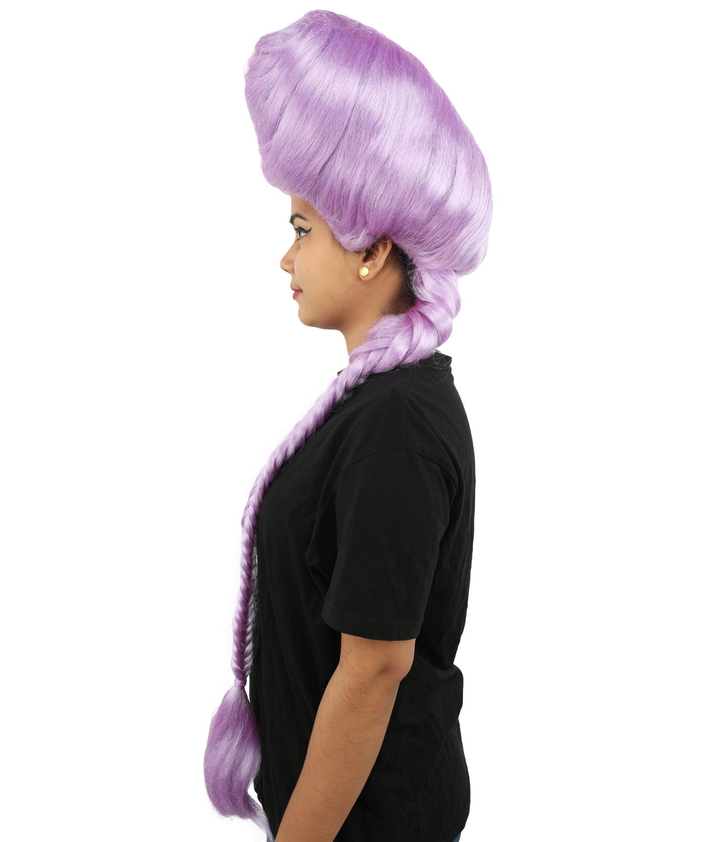HPO Women’s Extra Long Golden Brown Count Dracula Wig | 42 Inch Synthetic Hairpiece Ideal for Gothic Noble Costume Halloween Cosplay Party Fancy Dress