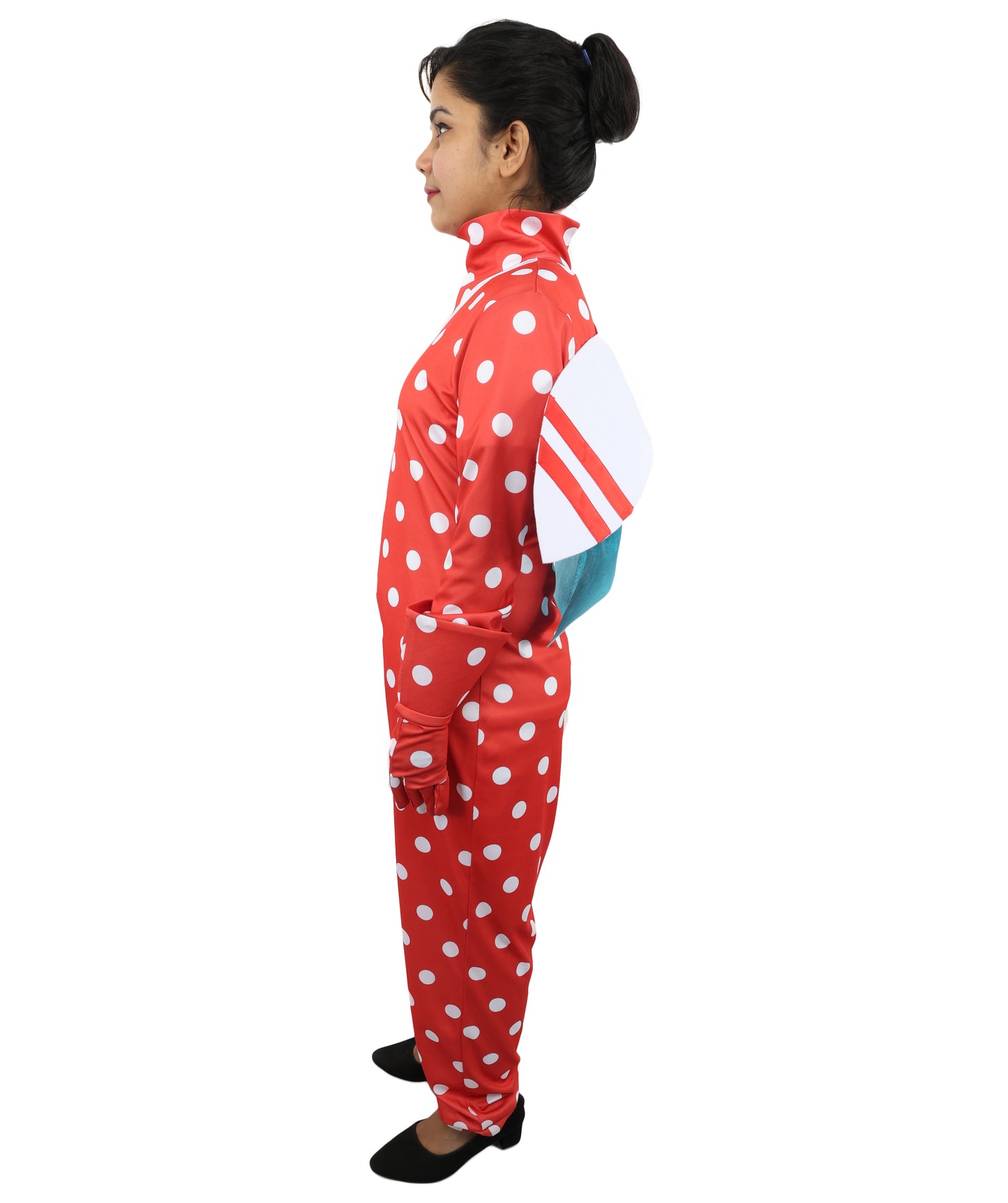 HPO Women's Red Polka Dot Costume | Flame-Retardant Synthetic Fiber | Ideal For Theater, Halloween And Cosplay