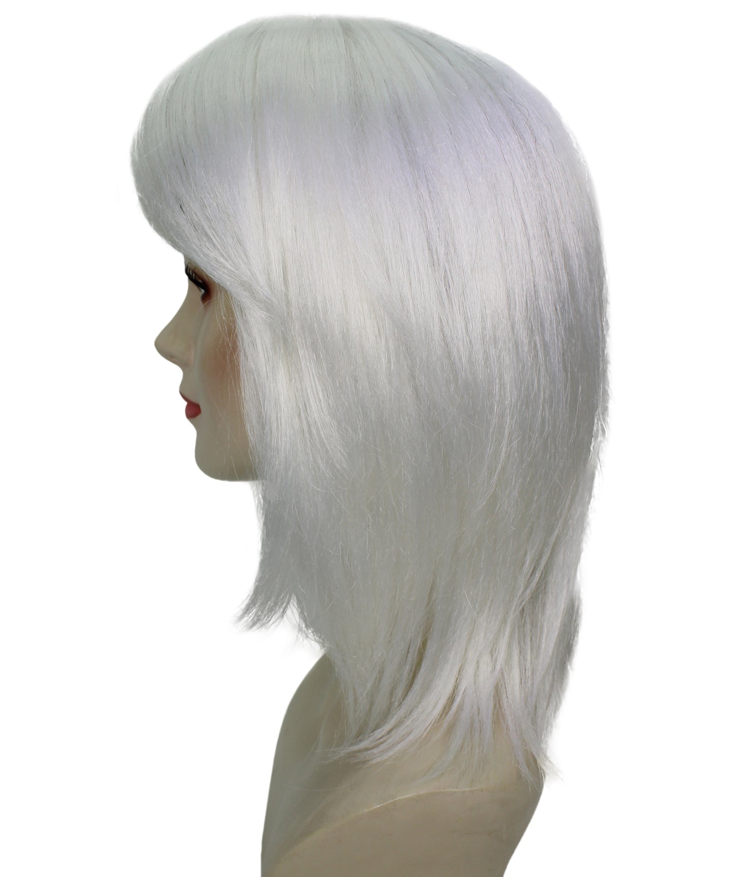 Shoulder Length Bob with Side Bangs Party Wig |  Halloween Wig | Premium Breathable Capless Cap