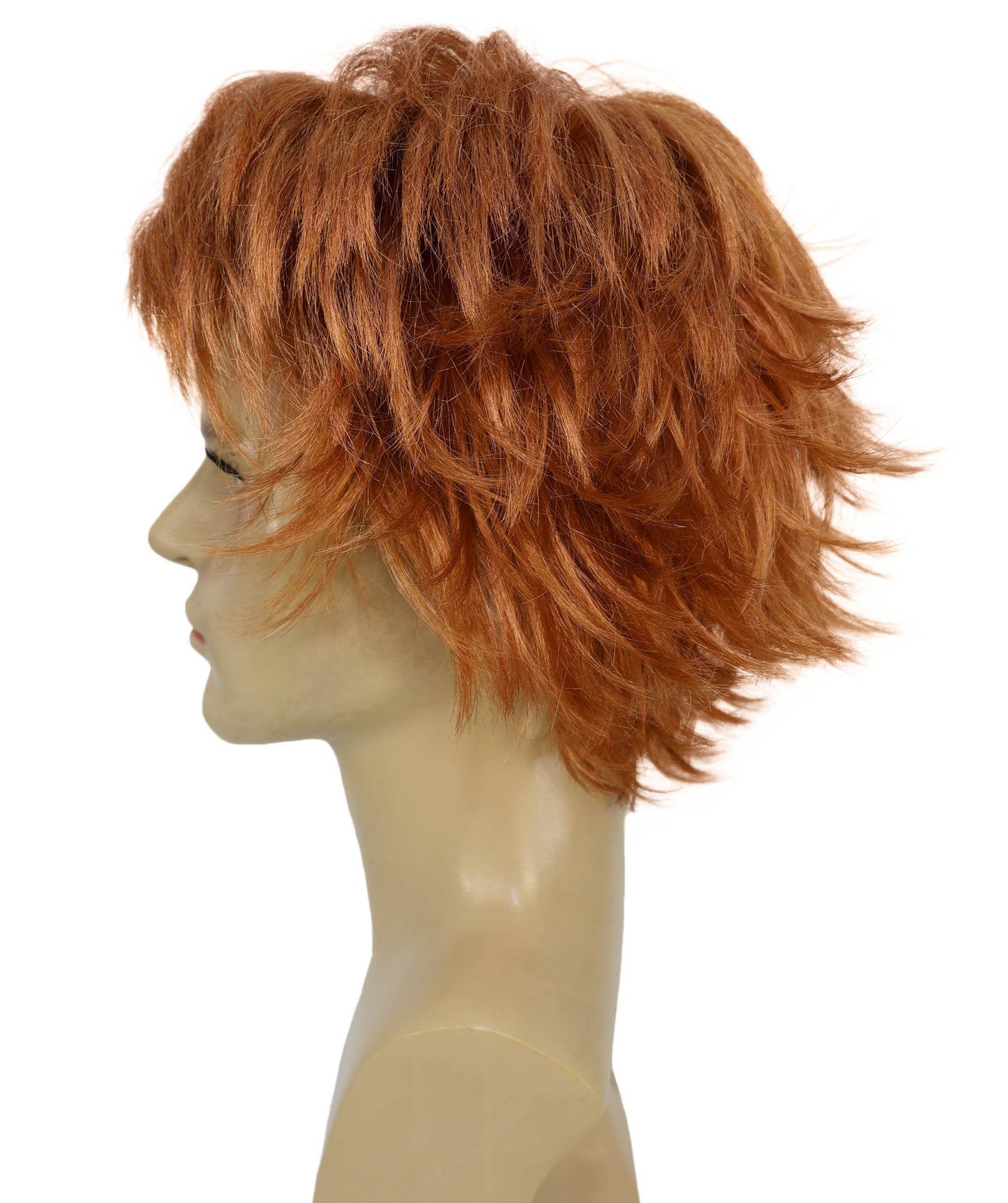 HPO Adult Men’s Long Fringed Strawberry Blonde Wig | Layered Shag Style with Frayed Bangs, Parties & Themed Events
