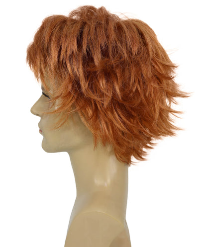 HPO Adult Men’s Long Fringed Strawberry Blonde Wig | Layered Shag Style with Frayed Bangs, Parties & Themed Events