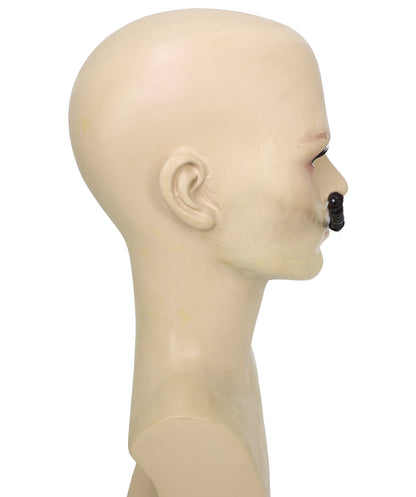 HPO Adult Men's Thin and Long Black Singer Compare Moustache | Perfect for Cosplay| Flame-retardant Synthetic Fiber