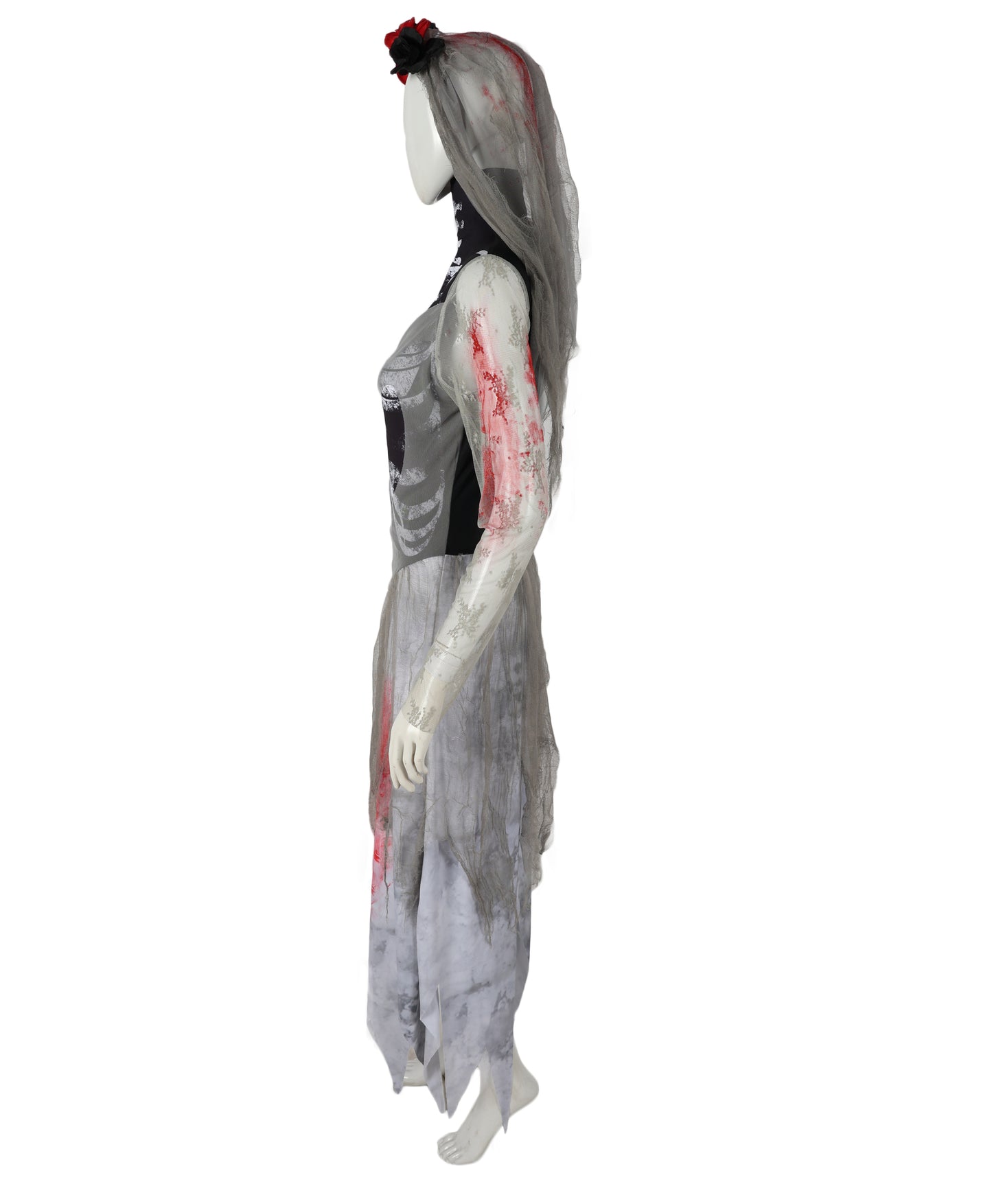 HPO Adult Women’s Corpse Bride Costume | Tattered Wedding Dress, Veil & Gothic Accessories | Haunted Bridal Look for Halloween Themed Events