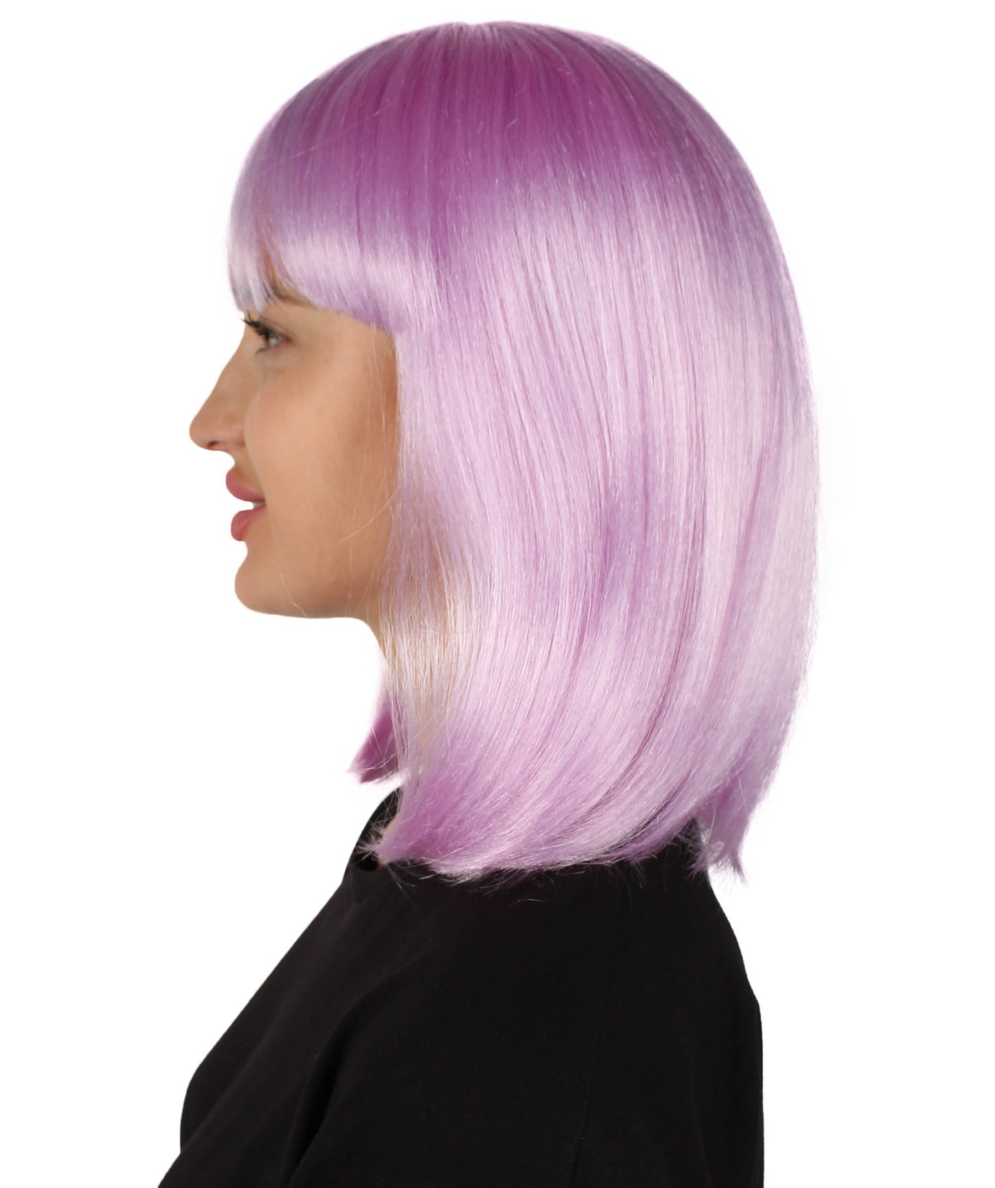 HPO Women's Shoulder Length Bob Wig Collection | Straight Halloween Wig Multiple Color Option | Premium Breathable Capless Cap