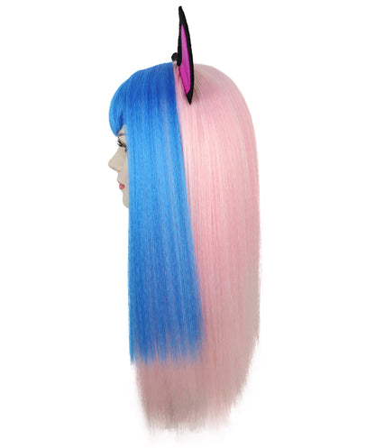 Teens Fictional Glamorous Pop Star Multiple Color Long Straight Wig| Halloween and Cosplay Wig | Flame-retardant Synthetic Fiber