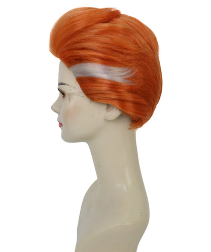 HPO Adult Women’s Animated Character Inspired Short Elegant Auburn Updo Wig | Ideal for Halloween | Breathable Cap