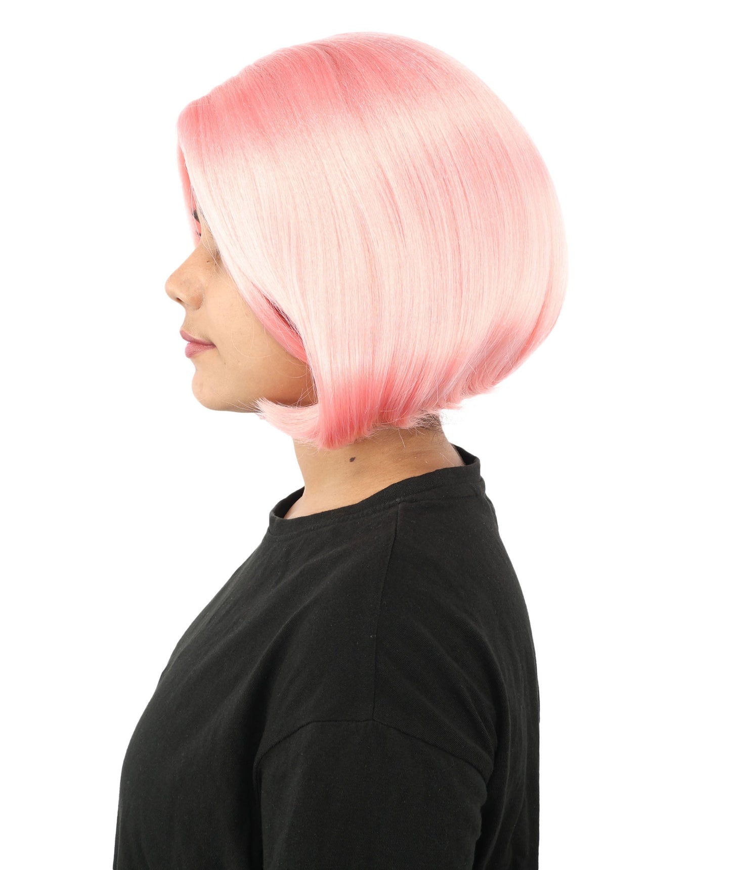 Adult Women's Two-Tone Bob Wig | Multiple Color Options | Short Straight Blunt Cut Inspired by American Pop Artist Look | Natural Hairline for Halloween and Cosplay